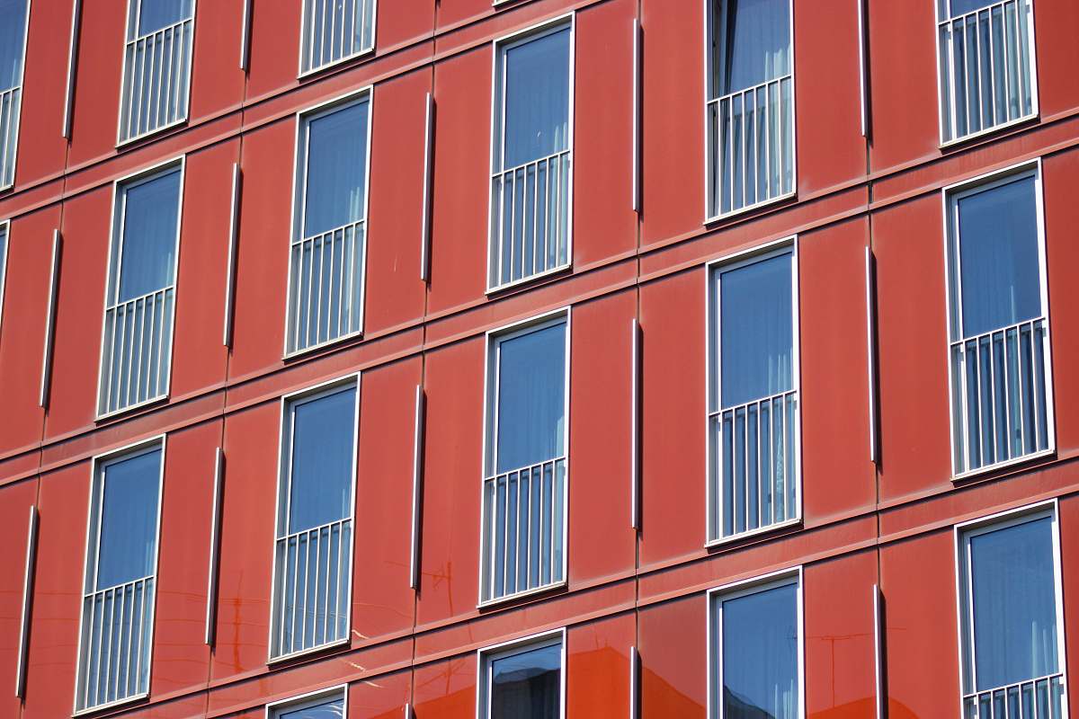 window red high-rise building building